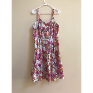 💕🍑 Dress Barn yellow and orange floral dress 16